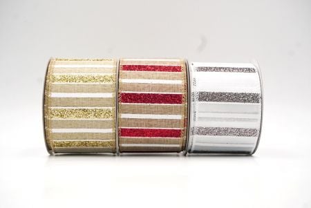 Christmas Glitter lines Wired Ribbon_KF8837.KF8838 (2)